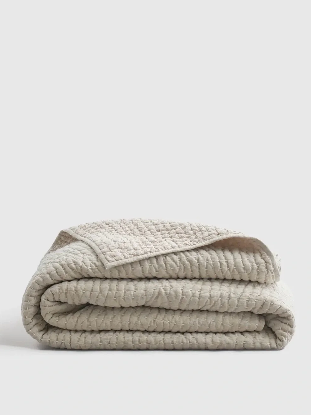European Linen and Organic Cotton Quilt in Natural - Retail $150